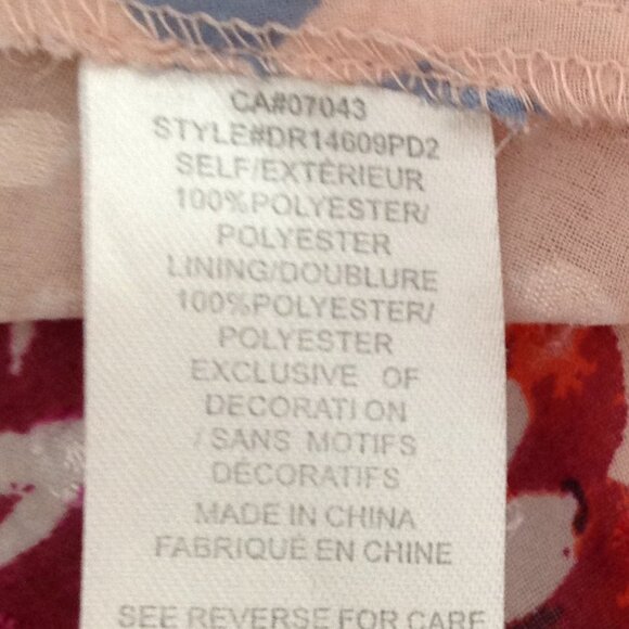 DR2 Womens Semi Sheer Blouse Top Tunic Size S Long Sleeves Boho Round Hem Floral - Picture 9 of 9